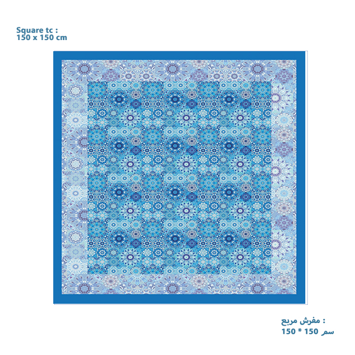 Blue floral Table cloth 150 x 150 cm